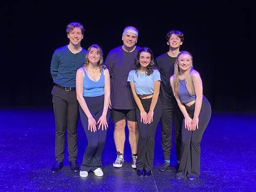 Pictured (left to right): Back row: Braeden Davis, Seth Taylor, Noah Aiello. Front row: Ellen Terzino, Carly Koch, Ava Grunde